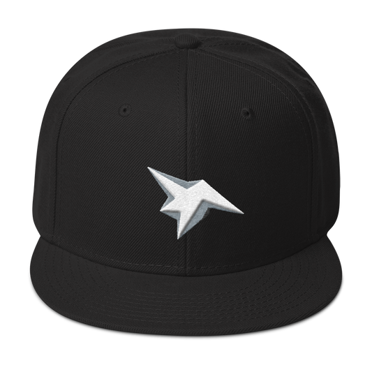 Ordin's Jagged Star White Puff on Black Snapback Hat
