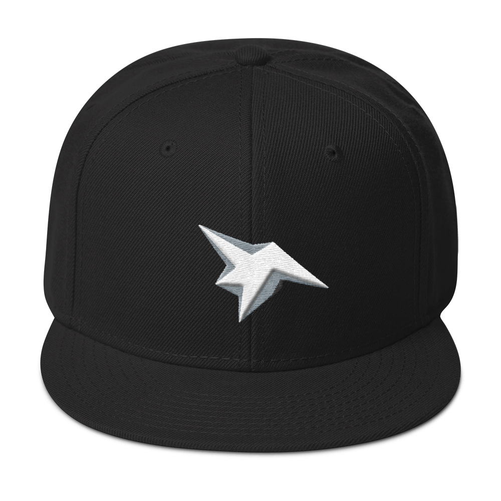 Ordin's Jagged Star White Puff on Black Snapback Hat