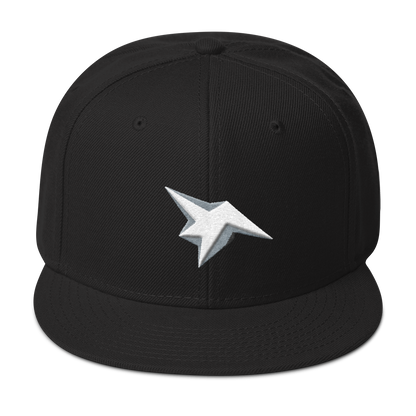 Ordin's Jagged Star White Puff on Black Snapback Hat