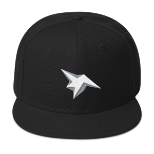Ordin's Jagged Star White Puff on Black Snapback Hat